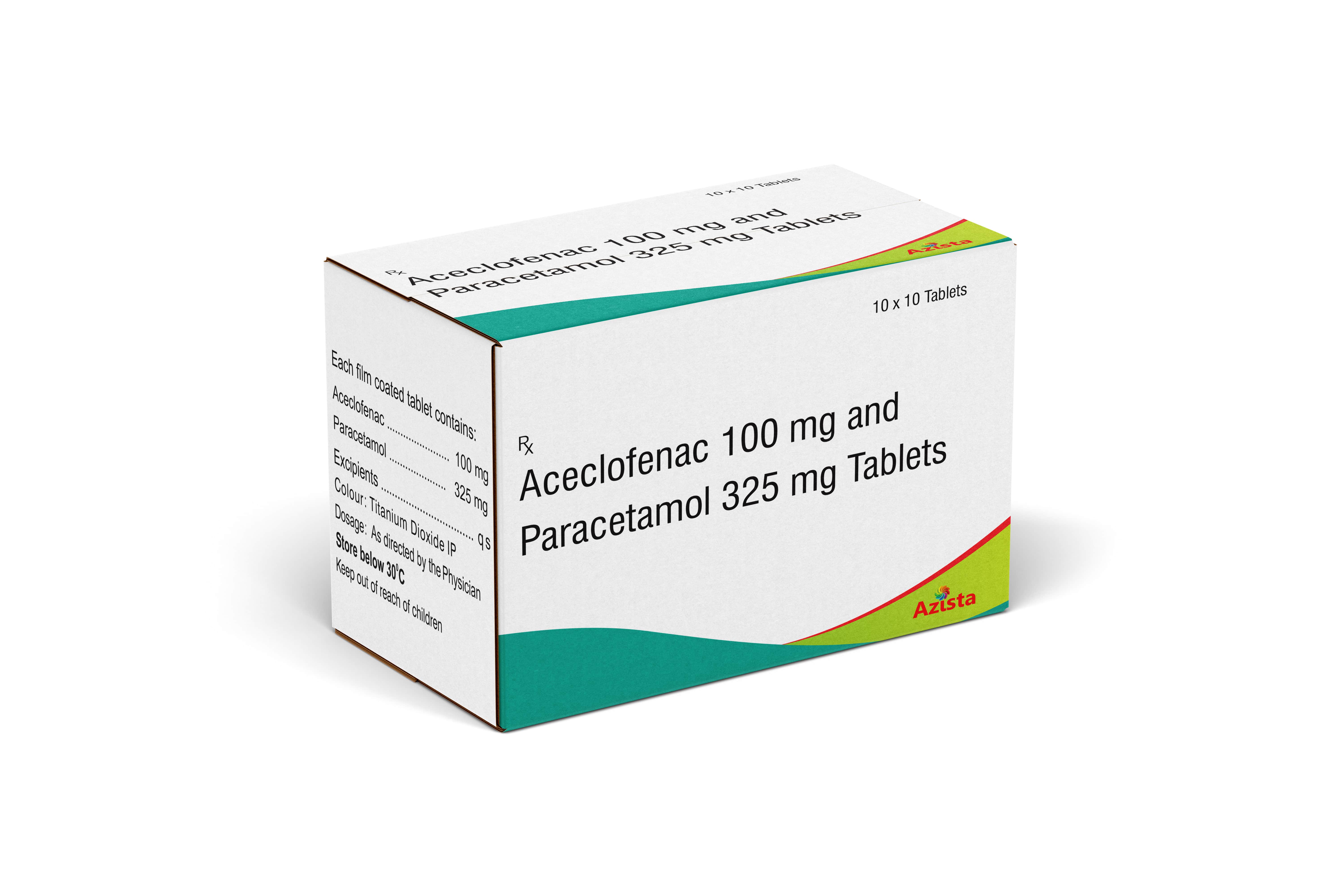 Aceclofenac 100mg + Paracetamol 325mg Tablets