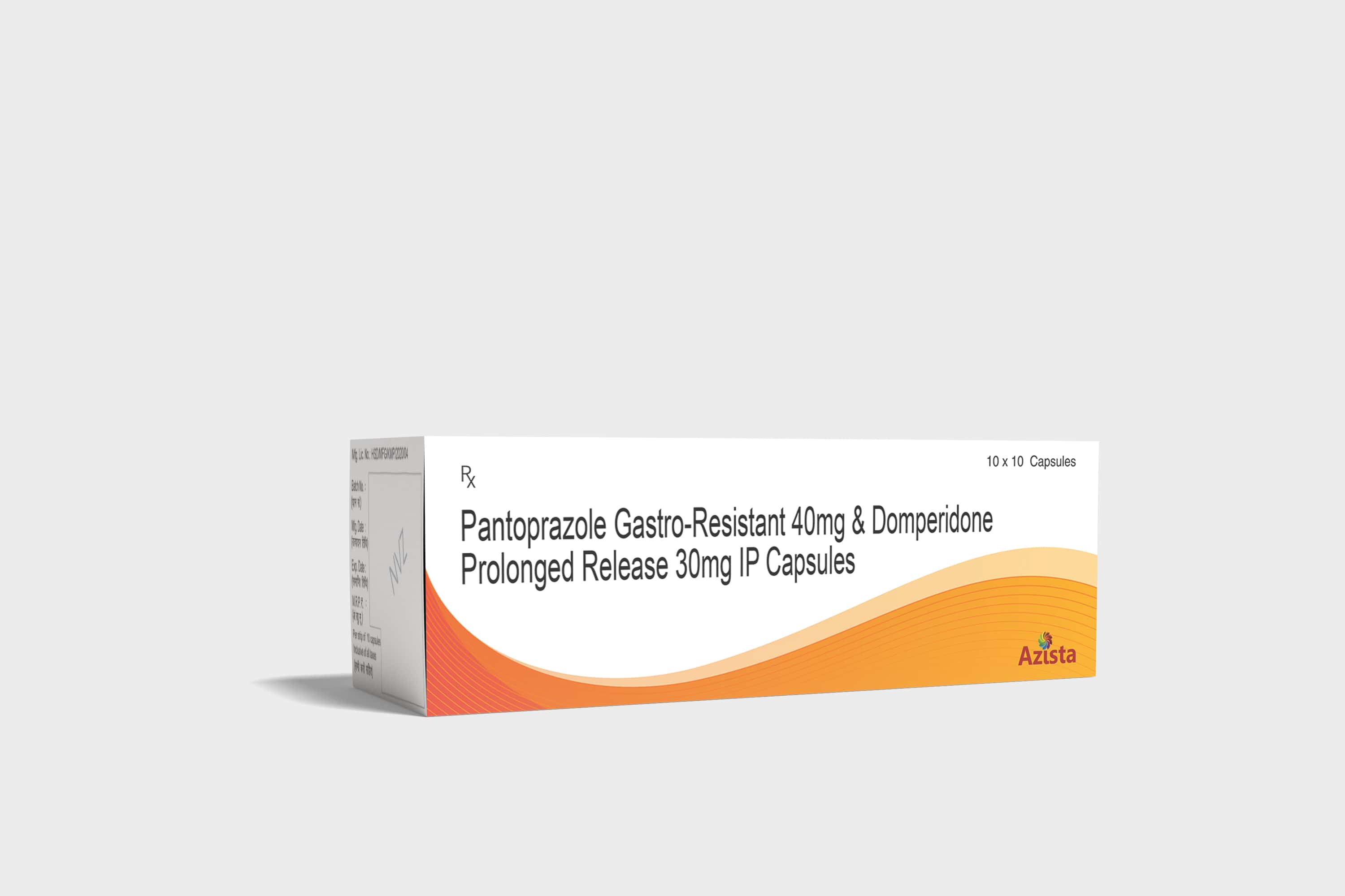 Pantoprazole Sodium (GR) 40mg + Domperidone (PR) 30mg Capsules IP
