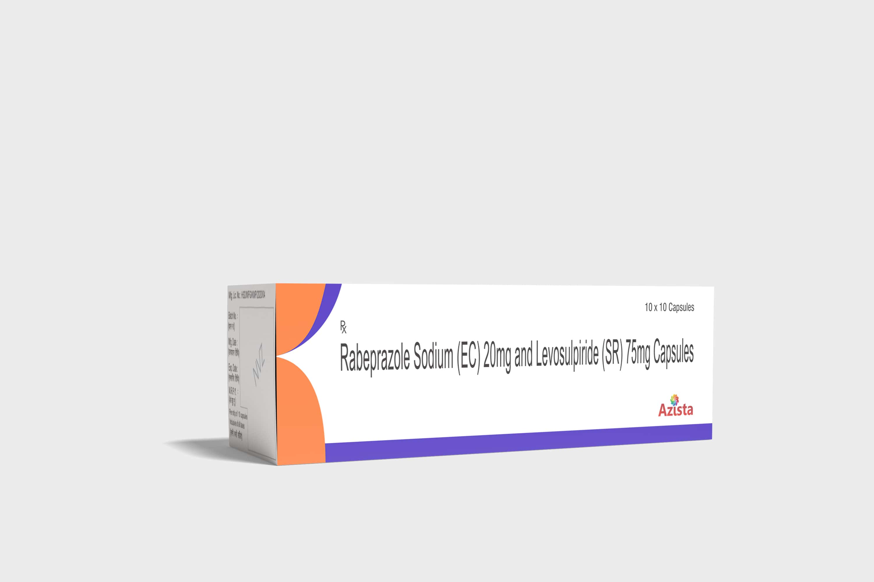 Rabeprazole Sodium (E.C) 20mg + Levosulpiride (S.R) 75mg Capsules